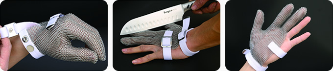 手指の保護、怪我防止に。ステンレス鋼メッシュ - 耐切創防護手袋（グローブ）・プロテクター