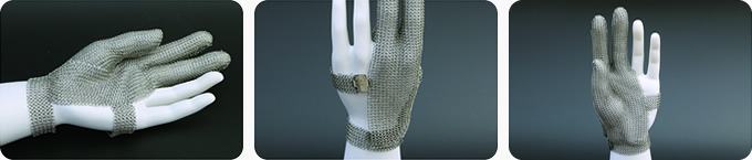 手指の保護、怪我防止に。ステンレス鋼メッシュ - 耐切創防護手袋（グローブ）・プロテクター 3本指